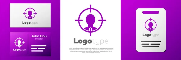 Logotype Icône Concept Chasse Tête Isolée Sur Fond Blanc Objectif — Image vectorielle