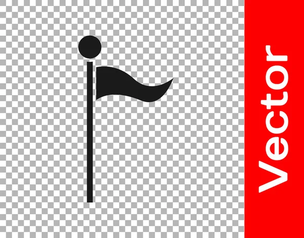 Μαύρο Εικονίδιο Σημαίας Απομονωμένο Διαφανές Φόντο Σύμβολο Σήμανσης Θέσης Εικονογράφηση — Διανυσματικό Αρχείο