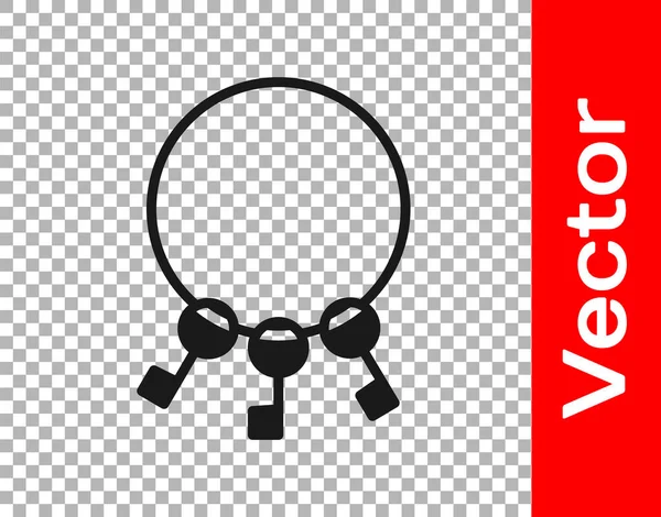 Black Bunch Keys Icono Aislado Sobre Fondo Transparente Ilustración Vectorial — Archivo Imágenes Vectoriales