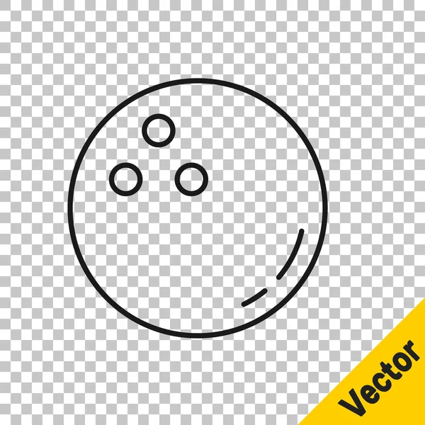 Black Line Bowling Ball Symbol Isoliert Auf Transparentem Hintergrund Sportgeräte — Stockvektor