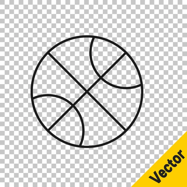 Schwarze Linie Basketballsymbol Isoliert Auf Transparentem Hintergrund Sport Symbol Vektorillustration — Stockvektor