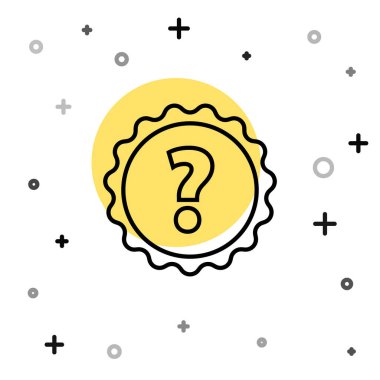 Beyaz arkaplanda siyah çizgi soru işareti simgesi izole edildi. SSS işareti. Dosyaları kopyala, konuşma balonu ve grafiğini çıkar. Rastgele dinamik şekiller. Vektör İllüstrasyonu