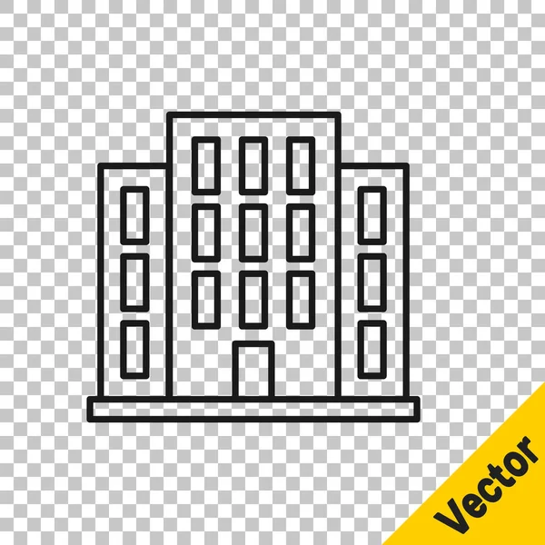 Černá Čára Dům Ikona Izolované Průhledném Pozadí Domácí Symbol Vektorová — Stockový vektor