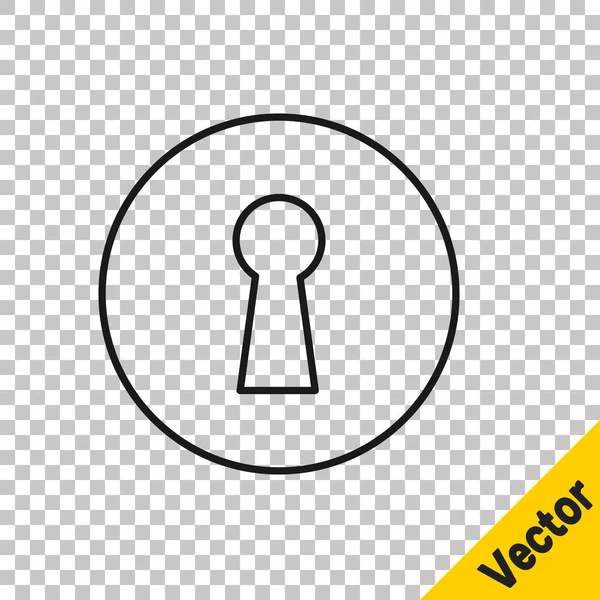 Schwarze Linie Keyhole Symbol Isoliert Auf Transparentem Hintergrund Schlüssel Zum — Stockvektor