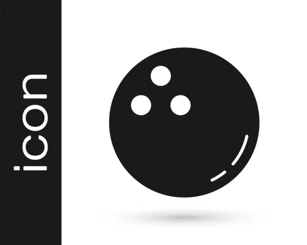 Graues Bowling Ball Symbol Isoliert Auf Weißem Hintergrund Sportgeräte Vektorillustration — Stockvektor