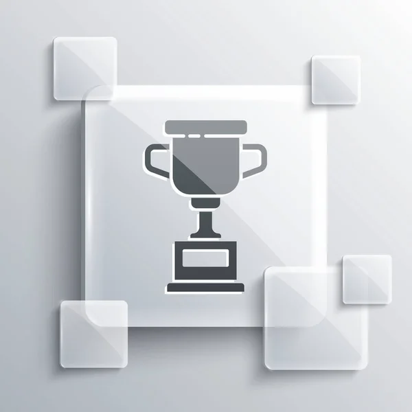 Ikona Grey Award Szarym Tle Symbol Zwycięzcy Mistrzostwa Lub Trofeum — Wektor stockowy