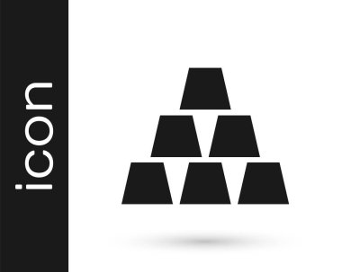 Gri Altın külçeleri beyaz arkaplanda izole edilmiş. Bankacılık işi konsepti. Vektör İllüstrasyonu