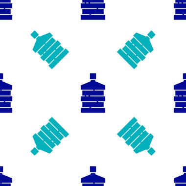 Temiz su ikonlu mavi büyük şişe beyaz arka planda izole edilmiş pürüzsüz desen. Soğutucu için plastik kap. Vektör İllüstrasyonu