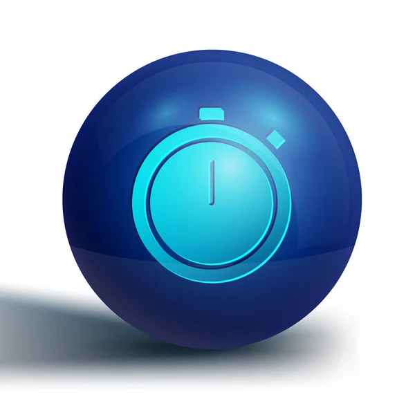Ícone Blue Stopwatch Isolado Fundo Branco Sinal Temporizador Assinatura Cronómetro —  Vetores de Stock