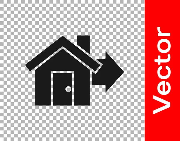 Icône Maison Vente Noire Isolée Sur Fond Transparent Acheter Concept — Image vectorielle