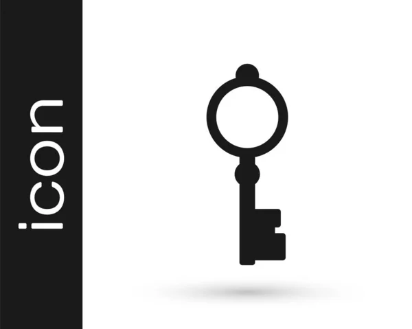 Grey Old Key Icon Isolated White Background Vector Illustration — 스톡 벡터