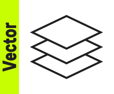 Siyah çizgili katmanlar beyaz arka planda izole edilmiş tekstil ikonu. Kumaş özellikleri. Vektör İllüstrasyonu