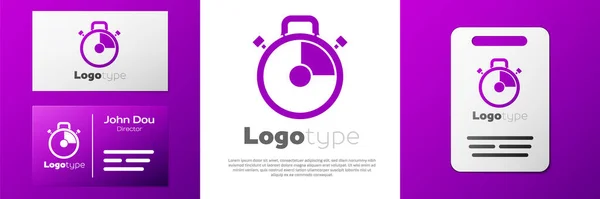 Logotype Icône Chronomètre Isolé Sur Fond Blanc Signe Minuterie Signe — Image vectorielle