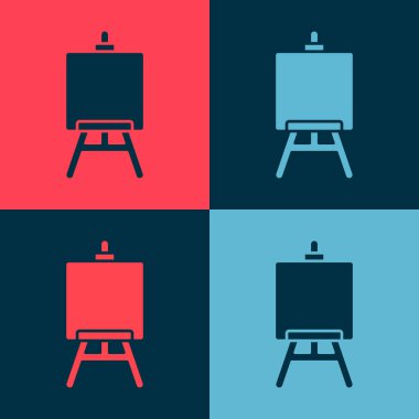 Pop Art Wood sehpası ya da renkli arka planda izole edilmiş resim tahtası simgesi. Vektör İllüstrasyonu