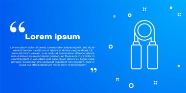 Beyaz çizgi Spor genişletici simgesi mavi arkaplanda izole edildi. Spor malzemeleri. Vektör İllüstrasyonu