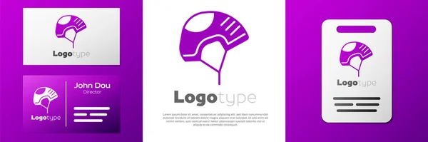 Logotype Helmet Icon Isolated White Background Extreme Sport Sport Equipment — Stock Vector