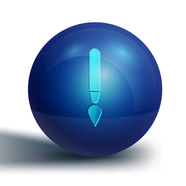 Blaues Pinselsymbol Isoliert Auf Weißem Hintergrund Blauer Kreis Knopf Vektorillustration — Stockvektor