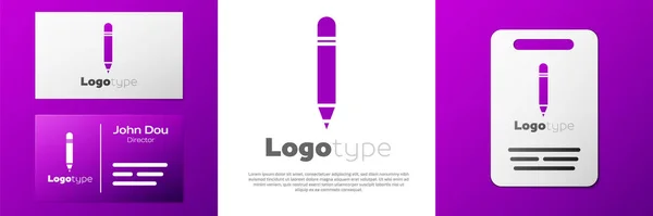 Lápis Logotipo Com Ícone Borracha Isolado Fundo Branco Ferramentas Desenho — Vetor de Stock