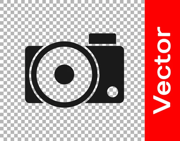 Schwarzes Fotokamera Symbol Isoliert Auf Transparentem Hintergrund Foto Kamera Ikone — Stockvektor