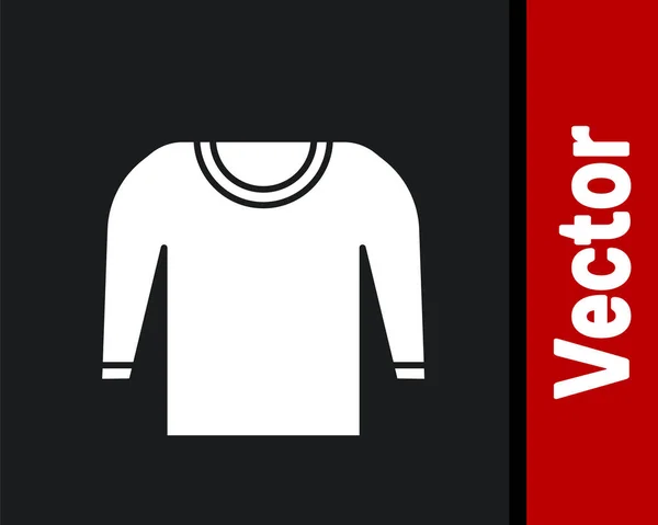 Weißes Sweater Symbol Isoliert Auf Schwarzem Hintergrund Pullover Symbol Vektorillustration — Stockvektor
