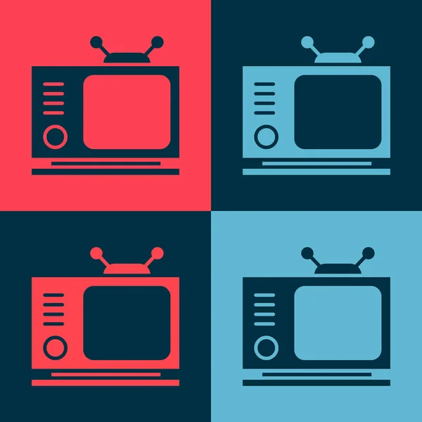 Pop Art Retro Icoon Geïsoleerd Kleur Achtergrond Televisieteken Vector Illustratie — Stockvector