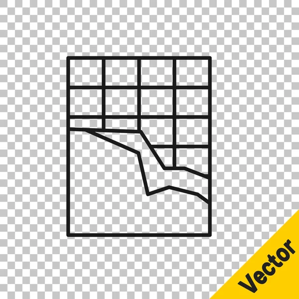 Schwarze Linie Schokoriegel Symbol Isoliert Auf Transparentem Hintergrund Vektorillustration — Stockvektor