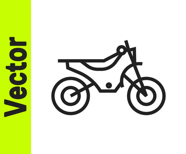 Icono Bicicleta Montaña Línea Negra Aislado Sobre Fondo Blanco Ilustración — Vector de stock