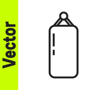 Siyah çizgi Kum Torbası simgesi beyaz arkaplanda izole edildi. Vektör İllüstrasyonu