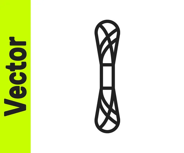 Black Line Yarn Symbol Isoliert Auf Weißem Hintergrund Etikett Für — Stockvektor