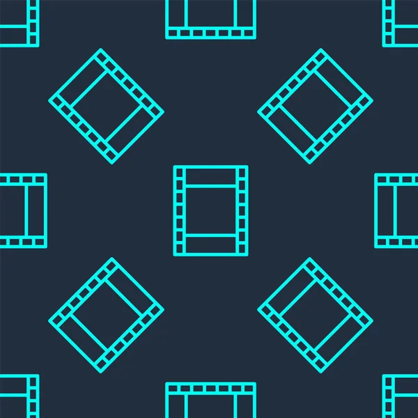 Grüne Linie Video Symbol Isoliert Nahtlose Muster Auf Blauem Hintergrund — Stockvektor