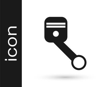 Gri motor piston simgesi beyaz arkaplanda izole edildi. Araba motoru pistonu işareti. Vektör İllüstrasyonu