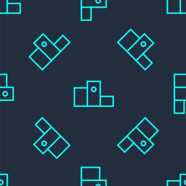 Yeşil çizgi ödülü, spor ödüllü podyum ikonu mavi arka planda izole edilmiş kusursuz desen. Vektör İllüstrasyonu