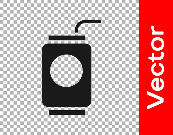 Black Soda Puede Con Beber Icono Paja Aislado Sobre Fondo — Vector de stock