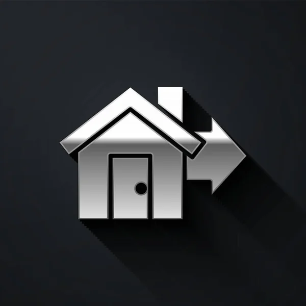 Silver Prodej Domu Ikona Izolované Černém Pozadí Kupte Dům Koncept — Stockový vektor