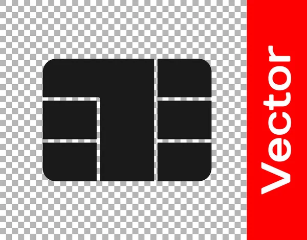 Черная Кредитная Карта Иконкой Чипа Изолированы Прозрачном Фоне Бесконтактный Платеж — стоковый вектор