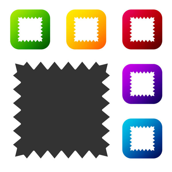 Black Leather icon isolated on white background. Set icons in color square buttons. Vector Illustration