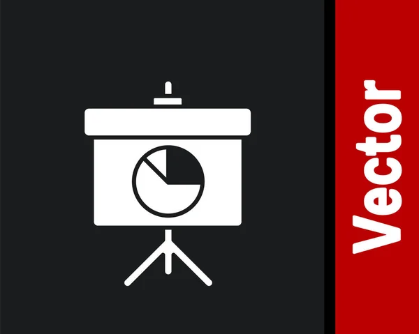Weiße Präsentationstafel Mit Diagramm Zeitplan Diagramm Infografik Kuchendiagramm Symbol Isoliert — Stockvektor