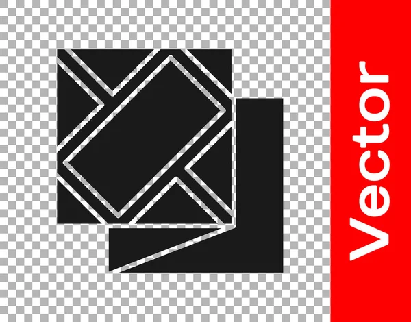 Icône Carte Pliée Noire Isolée Sur Fond Transparent Illustration Vectorielle — Image vectorielle