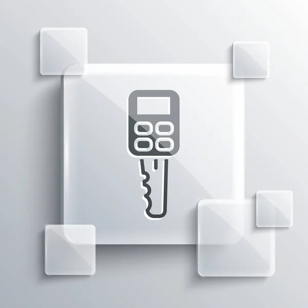 Grey Car Key Remote Icon Isolated Grey Background Car Key — Stock Vector