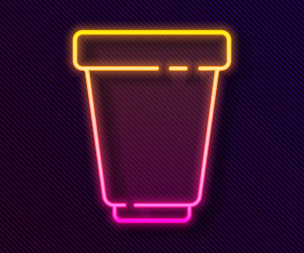 Žhnoucí Neonová Čára Ikona Filtru Vody Izolovaná Černém Pozadí Vektorová — Stockový vektor