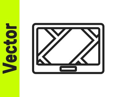 Harita simgesine sahip siyah çizgi GPS cihazı beyaz arkaplanda izole edildi. Vektör İllüstrasyonu