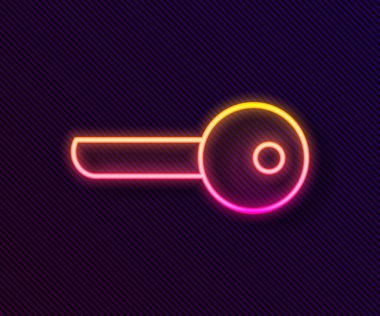 Parlayan neon çizgisi simgesi siyah arkaplanda izole edildi. Vektör İllüstrasyonu