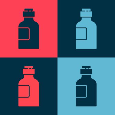 Arkaplanda izole edilmiş Pop Art Bottle of medicine syrup ikonu. Vektör İllüstrasyonu