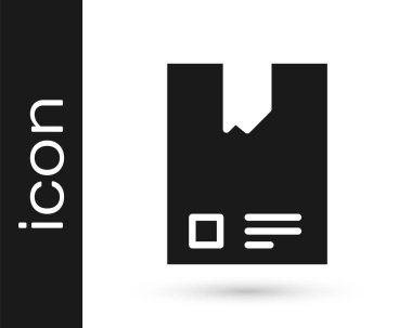 Beyaz arkaplanda gri kahve poşeti simgesi var. Vektör İllüstrasyonu