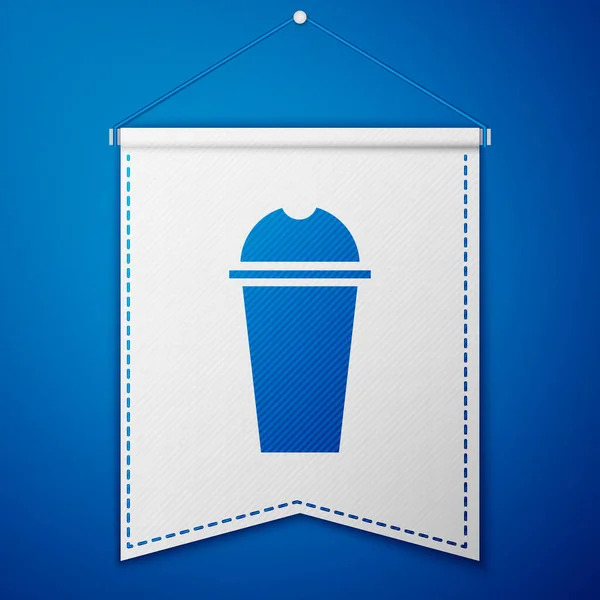 Niebieska Ikona Milkshake Odizolowana Niebieskim Tle Plastikowy Kubek Pokrywką Słomką — Wektor stockowy