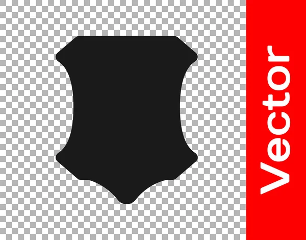 Ikona Černá Kůže Izolovaná Průhledném Pozadí Vektorová Ilustrace — Stockový vektor