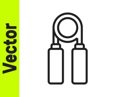 Siyah çizgi spor genişletici simgesi beyaz arkaplanda izole edildi. Spor malzemeleri. Vektör İllüstrasyonu