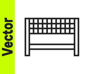 Bitiş çizgisi simgesindeki siyah şerit beyaz arkaplanda izole edildi. Bitiş çizgisinin sembolü. Spor sembolü ya da iş konsepti. Vektör İllüstrasyonu