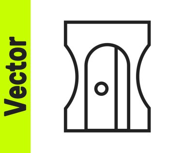 Beyaz arkaplanda siyah çizgi kalem açacağı simgesi izole edildi. Vektör İllüstrasyonu