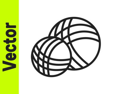 Beyaz arkaplanda siyah çizgi iplik topu simgesi izole edildi. El yapımı, örgü ya da terzi için etiket. Vektör İllüstrasyonu